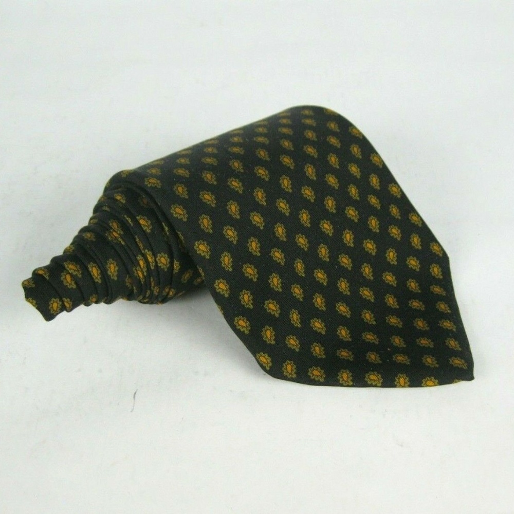 BRIONI Black Gold Geometric Silk Luxury Tie 3.875"